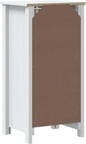 vidaXL Ντουλάπι Μπάνιου BERG Λευκό 40 x 34 x 80 εκ. Μασίφ Ξύλο Πεύκου