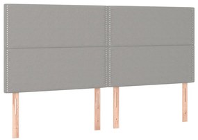 vidaXL Κεφαλάρι Ανοιχτό Γκρι 200x5x118/128 εκ. Ύφασμα