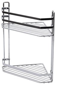 Estia 02-6457 Elegant Γωνιακή Επιτοίχια Ραφιέρα Μπάνιου Μεταλλική με 2 Ράφια, 20.2x20.2x31.7cm