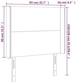 vidaXL Κεφαλάρι Κρεβατιού LED Ροζ 83x16x118/128εκ. Βελούδινο