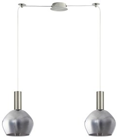 Φωτιστικό Οροφής Δίφωτο Homelighting 77-8402 Nickel/White