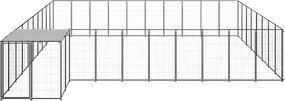 vidaXL Σπιτάκι Σκύλου Μαύρο 25,41 μ² Ατσάλινο