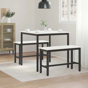 vidaXL Τραπεζαρία Λευκό 80 x 80 x 75 cm Στερεά ξυλεία πεύκου