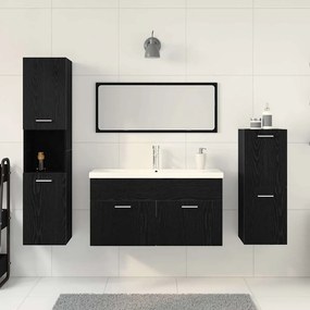 vidaXL Σετ Επίπλων Μπάνιου με πόρτα 4 pcs Μαύρη Οξυά 80 x 38.5 x 45 cm
