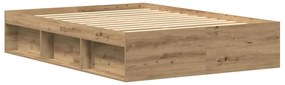 vidaXL Πλαίσιο κρεβατιού χωρίς στρώμα 135x190 εκ. Επεξεργασμένο Ξύλο
