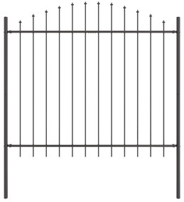 vidaXL Φράχτης κήπου  με θόλο, Γκρι, 11,9x1,25 μ, από Χάλυβα