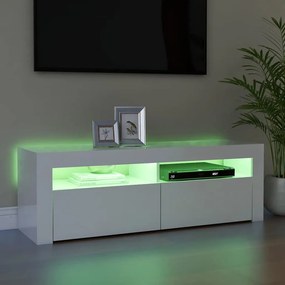 vidaXL Έπιπλο Τηλεόρασης με LED Γυαλιστερό Λευκό 120 x 35 x 40 εκ.