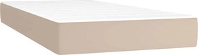 vidaXL Κρεβάτι Boxspring Στρώμα&amp;LED Καπουτσίνο 120x190 εκ. Συνθ. Δέρμα