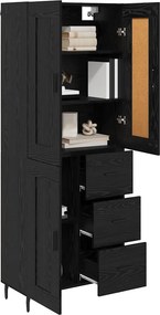 vidaXL Highboard 2 pcs Μαύρη Οξυά 69,5 x 34 x 180 εκ.