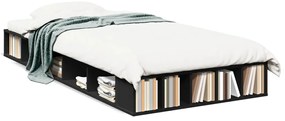 vidaXL Πλαίσιο Κρεβατιού Μαύρο 75 x 190 εκ. από Επεξεργασμένο Ξύλο