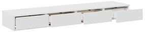 vidaXL Συρτάρια Κρεβατιού Λευκό 150x36,5x16,5 εκ Επεξεργασμένου Ξύλου
