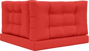 vidaXL Μαξιλάρι Καναπέ Εξωτερικού Χώρου 3 pcs Κόκκινο Πολυεστέρας
