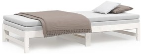 vidaXL Καναπές Κρεβάτι Συρόμενος Λευκός 2x(80x200) εκ. από Μασίφ Πεύκο