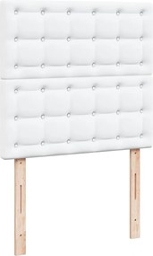 vidaXL Κρεβάτι Boxspring με Στρώμα Λευκό 80 x 200 εκ. Συνθετικό Δέρμα