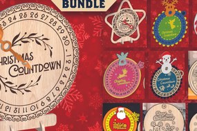 Σετ των 2 Intra απο ξύλο plywood 3mm-4mm πάχος για Χριστουγεννιάτικη αντίστροφη μέτρηση Δίασταση 15x15 cm INTRAFABR-107913858