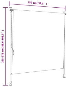 Στόρι Σκίασης Ρόλερ Εξ.Χώρου Μπλε/Λευκό 150x270εκ Ύφασμα/Ατσάλι - Μπλε