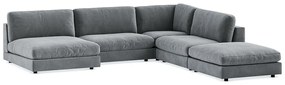 Πολυμορφικός γωνιακός καναπές Seattle L121, Γκρι, 336x336x87cm, Πόδια: Πλαστική ύλη | Epipla1.gr