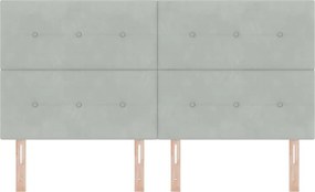 vidaXL LED κεφαλάρι με κεφαλάρι Ανοιχτό γκρι 180 cm Πολυεστέρας