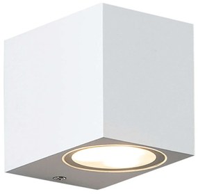 Φωτιστικό Τοίχου - Απλίκα LG2203GU10W 6,8x9,2cm 1xGU10 35W IP65 White Aca Aluminium, Glass