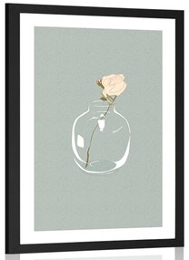 Αφίσα με παρπαστού Λουλούδι σε βάζο σε απλό στιλ - 60x90 black