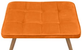 Πολυθρόνα - Μπερζέρα με υποπόδιο Lily Megapap κροκί βελούδο - μεταλλικό πόδι χρώμα φυσικό 70x62x98εκ.