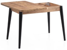 Τραπέζι Dolunay Megapap επεκτεινόμενο χρώμα atlantic pine - μαύρο 100x60(120x100)x79,5εκ.