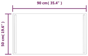 vidaXL Καθρέφτης Μπάνιου με LED 90x50 εκ.