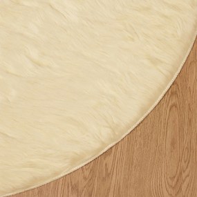 vidaXL Χαλί από τεχνητό πρόβειο δέρμα TAFALLA Κρεμ Ø 120 cm
