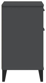 Κομοδίνο VIKEN Ανθρακί Γκρι από Μασίφ Ξύλο Πεύκου - Ανθρακί