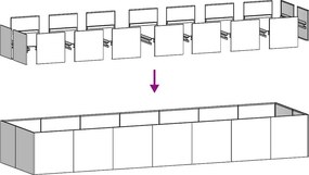vidaXL Ζαρντινιέρα Λευκή 280x80x40 εκ. από Χάλυβα