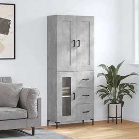 vidaXL Ντουλάπι Γκρι Σκυροδέματος 69,5x34x180 εκ. Επεξεργασμένο Ξύλο