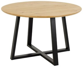 Τραπέζι Oakland 812, Ανοιχτό χρώμα ξύλου, Μαύρο, 75cm, 31 kg, Ινοσανίδες μέσης πυκνότητας, Φυσικό ξύλο καπλαμά, Ξύλο, Ξύλο: Δρυς | Epipla1.gr