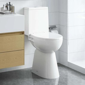 vidaXL Λεκάνη Τουαλέτας Ψηλή Χωρίς Χείλος με Soft Close Λευκή Κεραμική