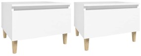 vidaXL Βοηθητικά Τραπέζια 2 τεμ. Λευκά 50x46x35 εκ. Επεξεργασμένο Ξύλο