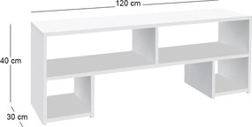 Έπιπλο τηλεόρασης Dabi Megapap χρώμα λευκό 120x30x40εκ.