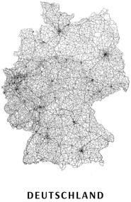 Χάρτης Germany black & white