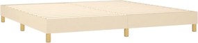 vidaXL Κρεβάτι Boxspring με Στρώμα Κρεμ 200x200 εκ. Υφασμάτινο