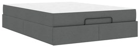 vidaXL Σκελετός Κρεβατιού Σκούρο γκρι 140 x 190 cm ύφασμα