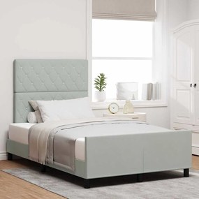 vidaXL Κρεβάτι Φωτεινό Γκρι 120x200 cm Βελούδο