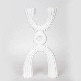 Κηροπήγιο 2 Θέσεων 752-26014 17x5,5x32,5cm White Estheti Home Πολυρεσίνη