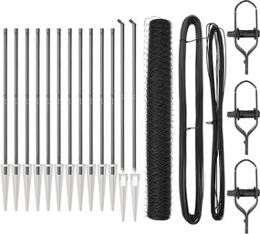 vidaXL Στύλος Περιφράξεων Γκρι 25 x 1,4 μ. (36 μμ πλέγμα)