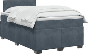 vidaXL Κρεβάτι box spring με στρώμα Σκούρο Γκρι 120 x 190 cm Βελούδο