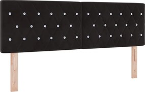vidaXL LED Κρεβάτι με βάθρο με στρώμα Μαύρο 140 x 190 cm Βελούδο