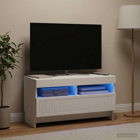 vidaXL Ντουλάπα LED Τηλεόρασης Λευκό Επεξεργασμένο Ξύλο