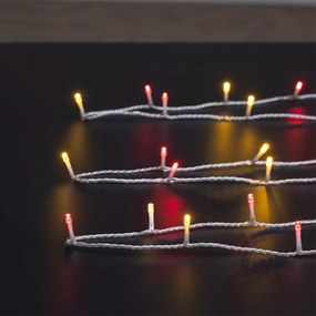 Χριστουγεννιάτικα Λαμπάκια 200 Led Σε Σειρά 20μ Κίτρινο-Κόκκινο Με 8 Προγράμματα F-R 877712O