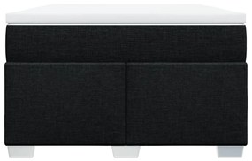 vidaXL Κρεβάτι Boxspring με Στρώμα Μαύρο 120x190 εκ. Υφασμάτινο