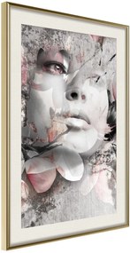 Αφίσα - Lady in the Flowers - 40x60 - Χρυσό - Με πασπαρτού