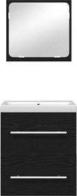vidaXL Σετ Επίπλων Μπάνιου 2 pcs Μαύρη Οξυά Επεξεργασμένο ξύλο