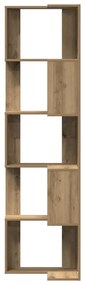 vidaXL Βιβλιοθήκη Γωνιακή 5 Επ. Αρτισιανή Δρυς 50x50x179 εκ Επεξ. Ξύλο