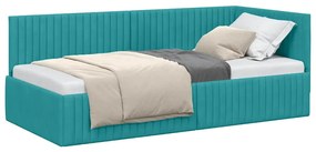 vidaXL Κρεβάτι Γωνίας με κεφαλάρι Τιρκουάζ 90 x 190 cm Βελούδο